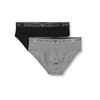 EMPORIO ARMANI Men's Briefs (Pack of 2), Medium Melange Grey/Black,