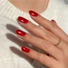 JMEOWIO Gel Nail Stickers Dark Red Semi Cured Gel Nail