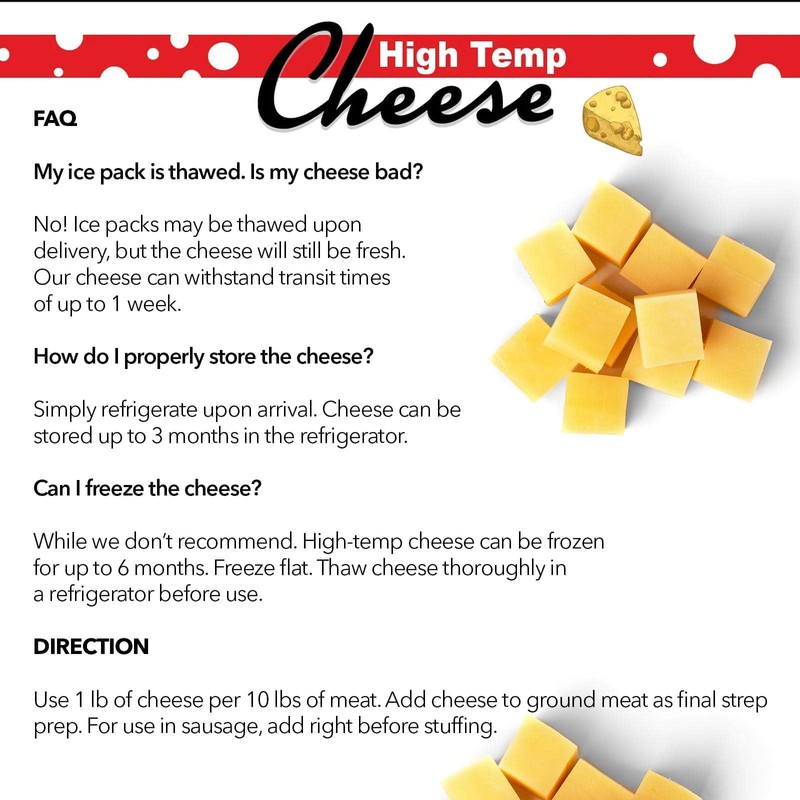 The Sausage Maker® High Temp Cheddar Cheese 2 Lbs Hi-Temp