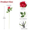 IHFAIO 40 PCS Artificial Flowers Fake Roses with Long Stem