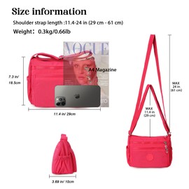 AFKOMST Crossbody Bags for Women Casual Handbags & Shoulder Bags Nylon Tote Bag Lightweight Waterproof Messenger Bag Anti Theft Bag