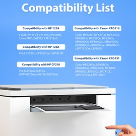 125A Toner Cartridge High Yield CB540A CB541A CB542A CB543A 4 Packs Set Compatible with HP Color Laserjet CM1312 MFP CP1215 CP1518ni CP1515n CM1312nfi Printer