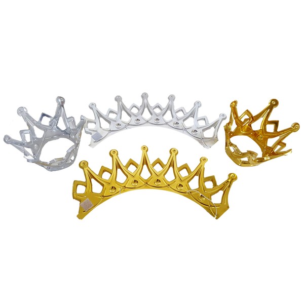 Dondor Enterprises Princess Miniature Crowns, Princess Crowns Gold & Silver (24)