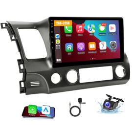 Leadfan Car Stereo Radio for Honda Civic 2006 2007 2008 2009 2010 2011, Wireless Carplay Android Auto, 10.1 inch IPS Screen for Civic, GPS Navigation,Bluetooth,FM,SWC,Backup Camera, 2G+32G