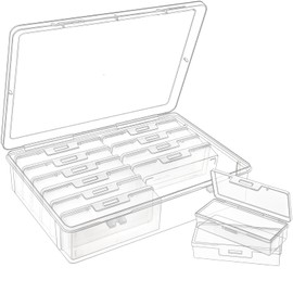 DARUITE Plastic Organizer Box, 13 Pieces Clear Bead Organizer Box with Hinged Lid, Perfect for Jewelry, Small Parts, Beading,Nails, Tackle, Bracelets