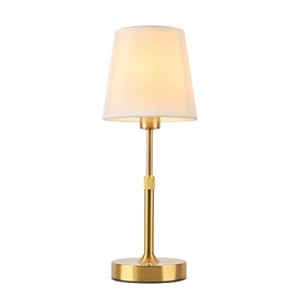 HISEEGO Wireless Table Lamp – Gold Retro Metal Design, Warm Light, Dimmable Bedside Lamp with 5200mAh Battery for Bedroom, Living Room, Night Stands