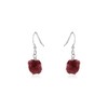 Ruby Raw Nugget Earrings in Sterling Silver