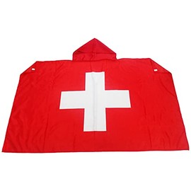 AZ FLAG - Umhangflagge Schweiz - 150x90 cm - Helvetische Cape Fahne 100% Polyester mit Messing-Ösen - 110g