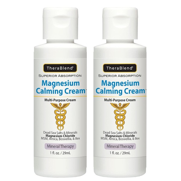 Therablend Magnesium Calming Cream with MSM and Dead Sea Salts (1 Fl Oz (Pack of 2))