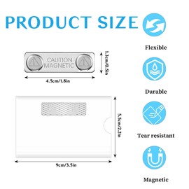 Magnetic Name Badge Holder 3.5 x 2.2 in PVC ID Name Tags Magnetic Name Tags for Work Conference Badges Horizontal Identification Card Holder for Schools Corporate Conference (30 Pcs)
