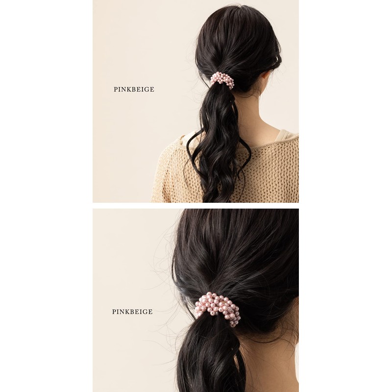 JewelVOX Hair Accessories, Shreddy, Color Pearl, Hair Rubber, Brown, Select