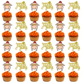 Friendsgiving Cupcake Toppers, Happy Friendsgivng Party Decorations, Friendsgiving Decorations, Thanksgiving Party Decorations, Friendsgiving for Home Party Table Dinner - 30Pcs