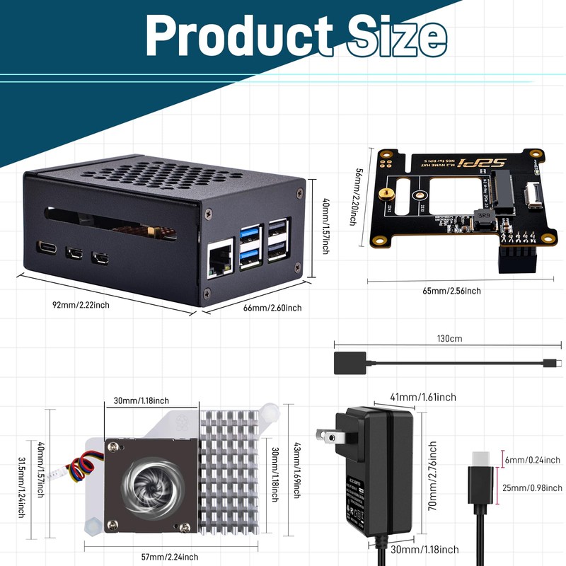 GeeekPi Raspberry Pi 5 Case with PD 27W Power Supply