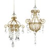 Gold Glitter Chandelier Ornaments, 2 Assorted