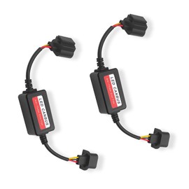 lekudo 2 PCS Car H13/9008 LED Light Decoder, Waterproof Plug and Play LED Light System Anti-flicker Harness Canbus Error Code Canceler, Radio Audio LED Filter, Universal for Most Cars (Black)