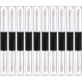 10 Tubos de Brillo de Labios de 4ml con Doble Cabezal de Plástico y Tapones de Goma para Uso Diario y Bricolaje Cosmético