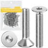 Caianwin 100Pcs M4x20mm Hex Countersunk Bolts DIN7991 Machine Screws 304