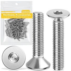 Caianwin 100Pcs M4x20mm Hex Countersunk Bolts DIN7991 Machine Screws 304 Stainless Steel Countersunk Screws
