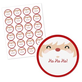 Big Dot of Happiness Jolly Santa Claus - Christmas Party Circle Sticker Labels - 24 Count
