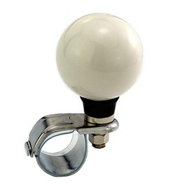 Thruifo Car Steering Wheel Knob Suicide Spinner, White Cue Ball Shape Car Power Handle Grip Knobs Fit Most Manual Automatic Vehicles