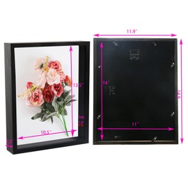 11x14 Shadow Box Picture Frame, Large Shadow Memory Box Display Case, Black Wooden,1 Pack