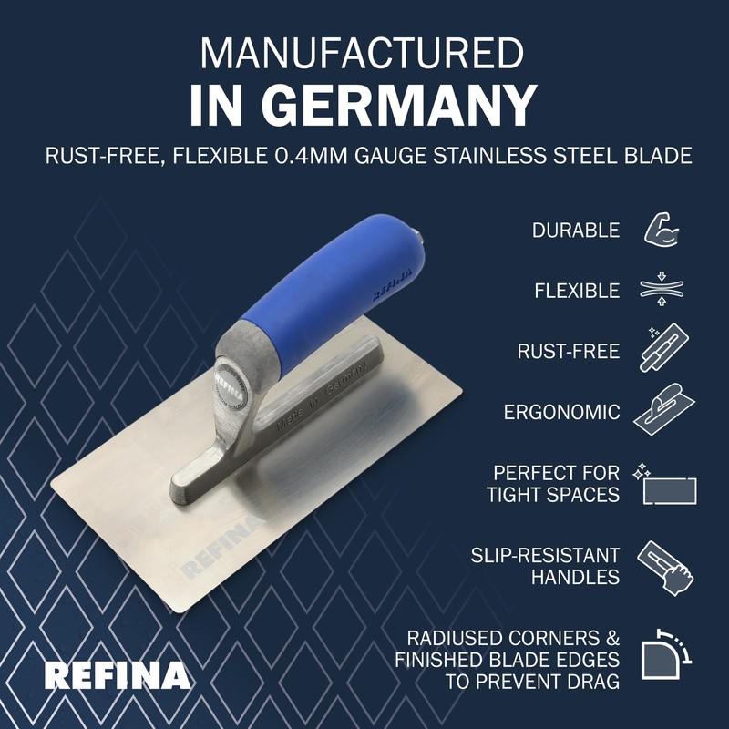 REFINA FINATEX Flex Midget Plastering Trowel for Tight Spaces -