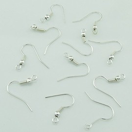15089 / 50 Ear Hooks 18 x 17 mm / for Making Earrings Yourself - silver