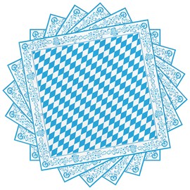 Pack of 20 Oktoberfest Napkins Bavarian Decoration, 33 x 33 cm Blue White Checked Tissue, Disposable Table Decoration Napkins, Napkins for Munich Oktoberfest