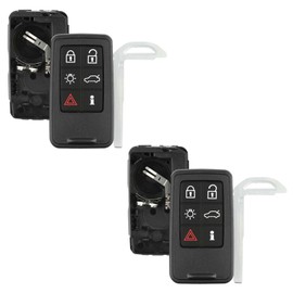 KeylessOption Keyless Entry Remote Smart Key Fob Case Shell Button Pad Outer Cover for Volvo KR55WK49264 (2-Pack)