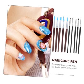 PACKOVE 10pcs Nail Art Pens Professional Carving Brushes for Nail Drawing DIY Manicure Tool for Home Salon Use Includes Pens Cuticle Care