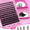 Yawamica Cluster Eyelash Extensions Fluffier 10-16mm Wispy Lash Clusters 100D