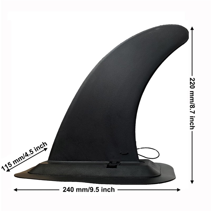DSHE Detachable Center Fin Black, Kayak Rudder Kit Skeg Tracking