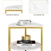 AWQM Marble Side End Table, 3-Tier Sofa Side Table,Small Round