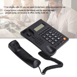 ciciglow Corded Telephone, Hands-Free Landline Phone with Large Button for Family Office and Built-in Intelligent Voice Chip in Hotel