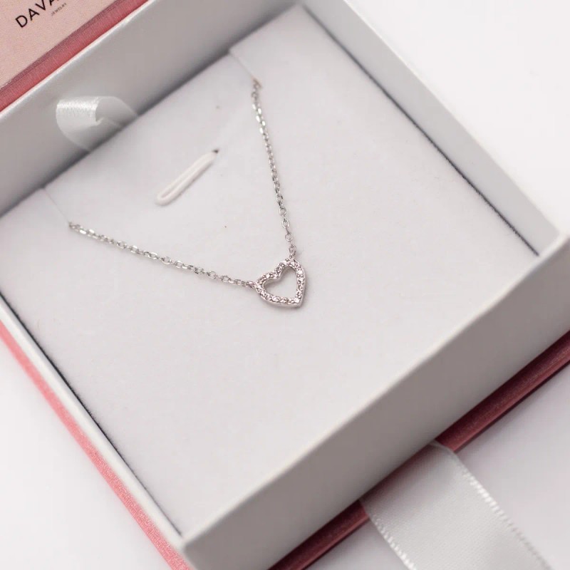 Collar Corazon Plata Regalo Pareja Novia Aniversario Mujer