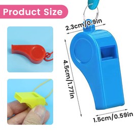 LZYDKH Pack of 24 Whistles, Colourful Sports Whistle, Plastic Whistle with Neck Strap, Plastic Referee Whistle, Sports Whistles in Training for School Sports, Dog Training