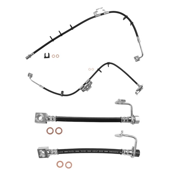 Sunsong Front & Rear Left & Right Brake Hydraulic Hose