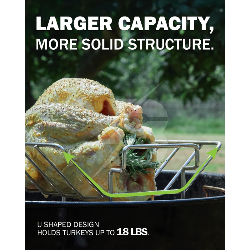 Rib and Roast Rack for Big Green Egg, Turkey Roasting