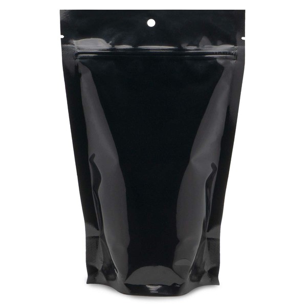 Black Mylar Stand Up Pouch 6"x9.5"x3.5" , Pack of 100
