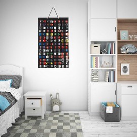 Hanging Storage Organizer for Hot Wheels, XICEN Storage Case Compatible with 60 Toy Cars, Display Case for Wheels Matchbox Cars Up 60 (Without Accessories) (Black)