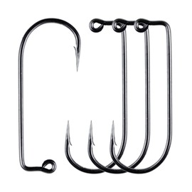 Fishing Hooks Classic Aberdeen 90-Degree Bend Heavy Wire Jig Hook Long Shank Forged Barbarian Hooks Freshwater & Saltwater