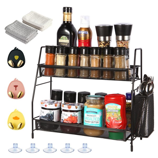 Cnwsgem Spice Rack Organizer for Kitchen Counter Shelf with Small