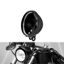 HDBUBALUS Black Motorcycle 5.75" Black Headlight Cover Housing Holder Bucket Fit for Harley Sportster Softail Dyna