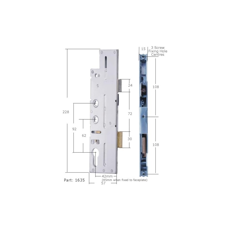 Fullex Crimebeater 45mm Backset Door Lock Case Gear Box 2