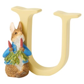 Enesco Beatrix Potter Alphabet Collection Letter U Peter Rabbit with Radishes Figurine, 2.56 Inch, Multicolor