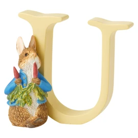 Enesco Beatrix Potter Alphabet Collection Letter U Peter Rabbit with Radishes Figurine, 2.56 Inch, Multicolor