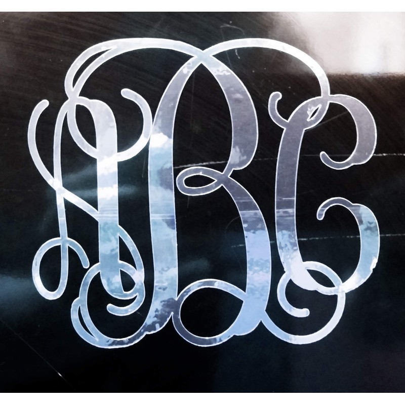 Custom Vine Monogram Initials Vinyl Decal / Bumper Sticker for