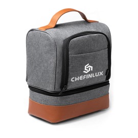 CHEFINLUX Sustainable Thermal Lunch Bag Large Food Storage Bag 6L with Carry Handle Portable Cooler Bag Made with Recycled Materials