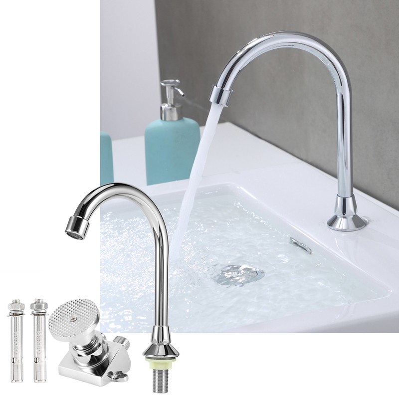 G1/2in Thread Copper Floor Mounted Foot Pedal Basin Faucet Sink