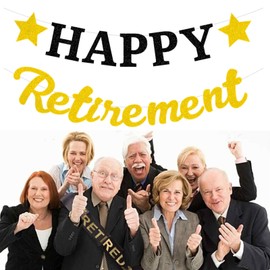 bng-bng Happy Retirement Bunting Banner Retired Party Decoration The Legend Has Retired Banner for Women Men Retirement Party Supplies Decorations Photo Backdrop Black Gold